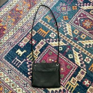 Black leather Margot over shoulder cross body bag
